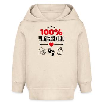 100% Wunschkind Wunschbaby Babysprüche Herz - Baby Organic Hoodie Baby Cruiser von Stanley/Stella - Natur - Vorne