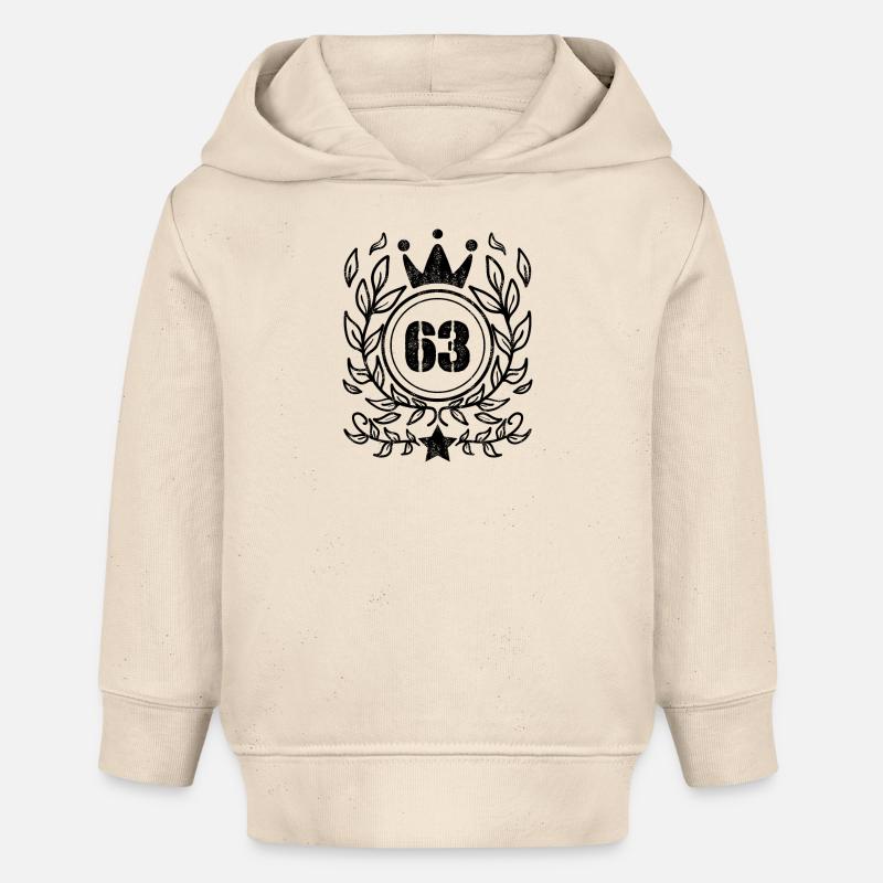 63 - Année de naissance Année de naissance 1963 - Sweat à capuche bébé bio Stanley/Stella - écru doux