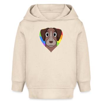Homosexuell Regenbogen Pointer Hund - Baby Organic Hoodie Baby Cruiser von Stanley/Stella - Natur - Vorne