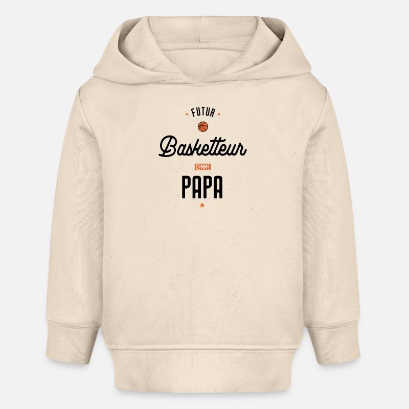 Futur basketteur comme papa - Sweat à capuche bébé bio Stanley/Stella - écru doux