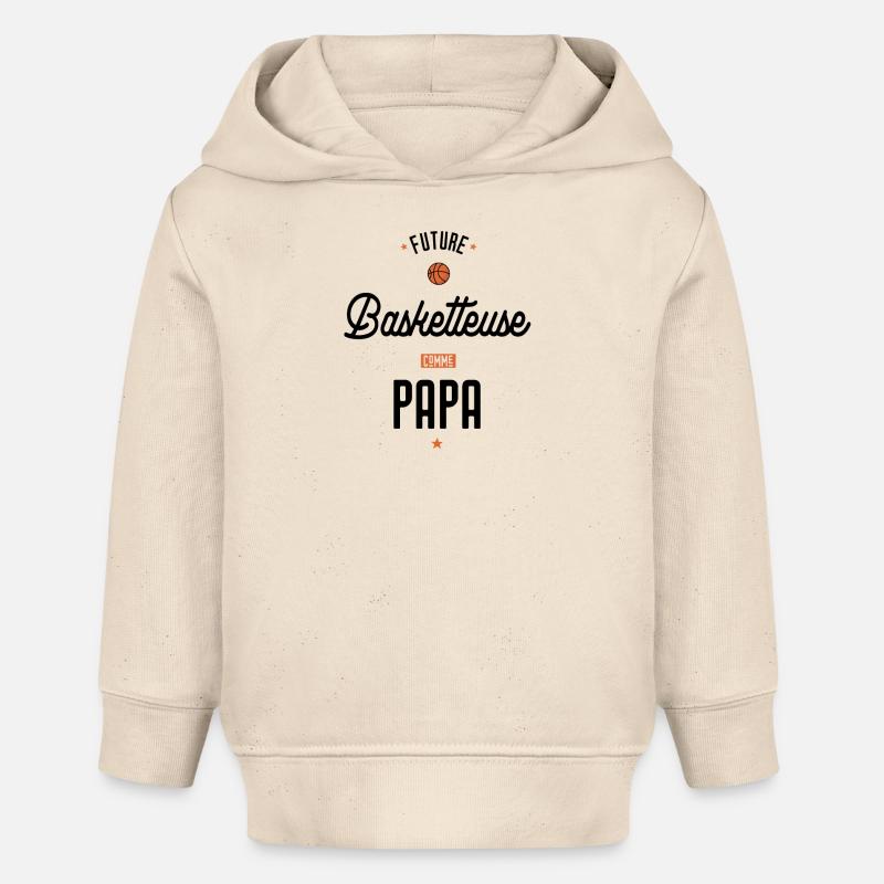 Future basketteuse comme papa - Sweat à capuche bébé bio Stanley/Stella - écru doux