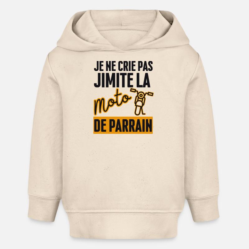 Je ne Crie pas J'imite la Moto de Parrain - Sweat à capuche bébé bio Stanley/Stella - écru doux