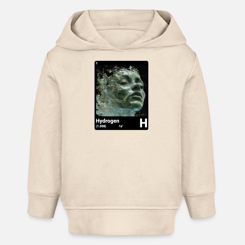 Hydrogène - H - Élément chimique 001 - Sweat à capuche bébé bio Stanley/Stella - écru doux