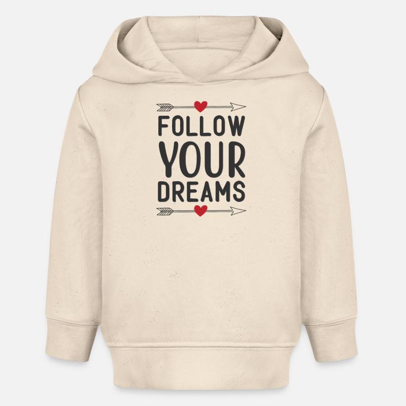 Suivez vos rêves - Sweat à capuche bébé bio Stanley/Stella - écru doux