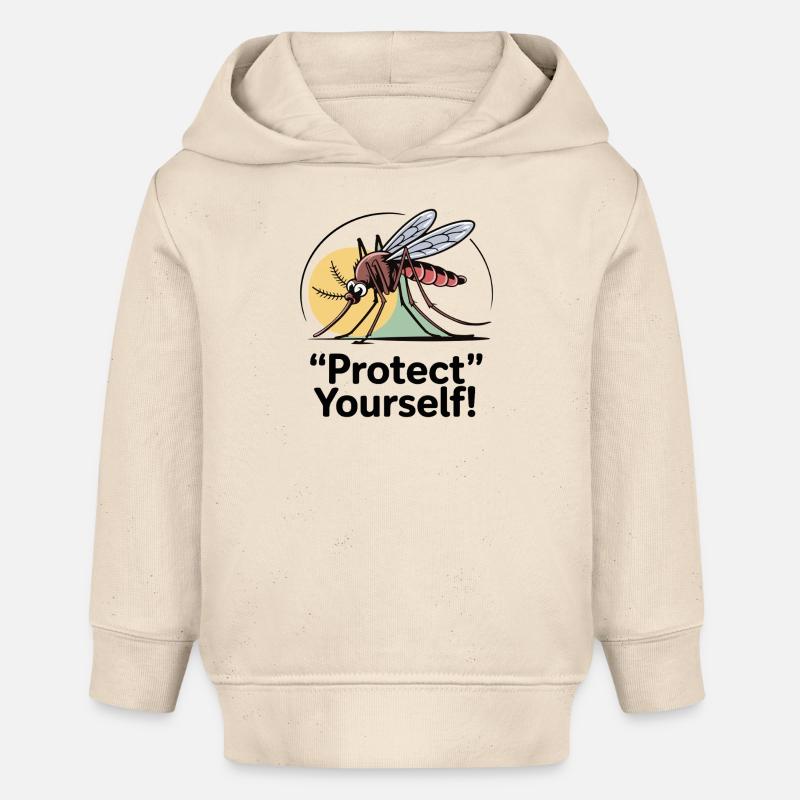 MOUSTIQUES, PROTÉGEZ-VOUS - Sweat à capuche bébé bio Stanley/Stella - écru doux