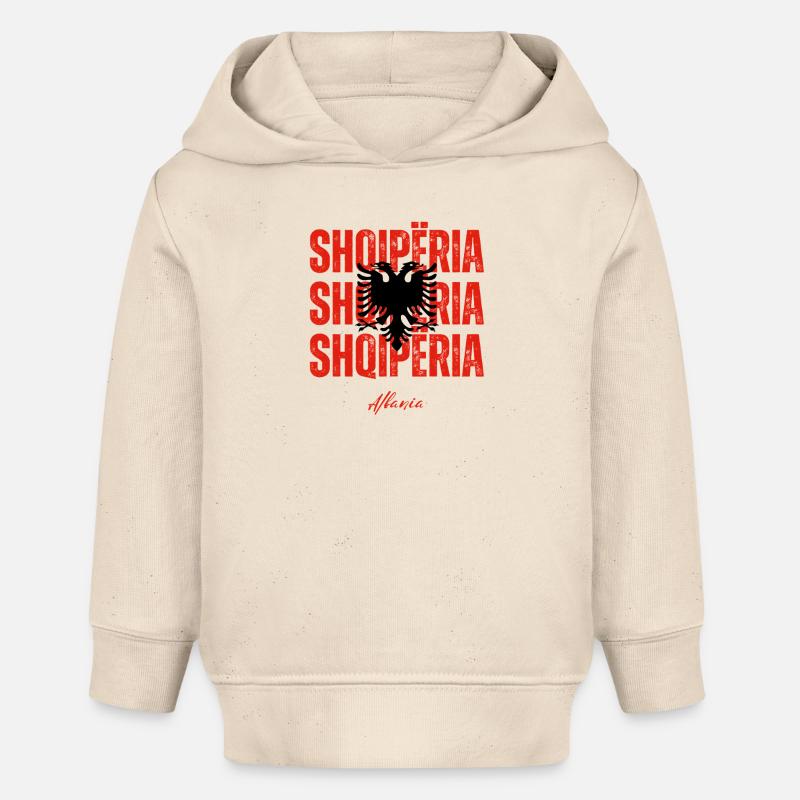 Fierté albanaise, drapeau albanais - Sweat à capuche bébé bio Stanley/Stella - écru doux