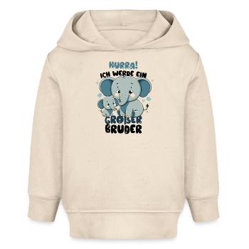 Annoncer la progéniture | Je vais être un grand frère en 2026 - Sweat à capuche bébé bio Stanley/Stella - écru doux - Devant