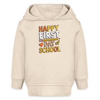 Conception du premier jour d’inscription à l’école - Sweat à capuche bébé bio Stanley/Stella - écru doux - Devant
