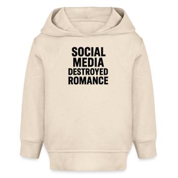 Les réseaux sociaux détruisent la romance - Sweat à capuche bébé bio Stanley/Stella - écru doux - Devant