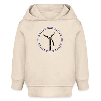 Wind Power Symbol Wind Turbine - Baby Organic Hoodie by Stanley/Stella - soft Ecru - Front