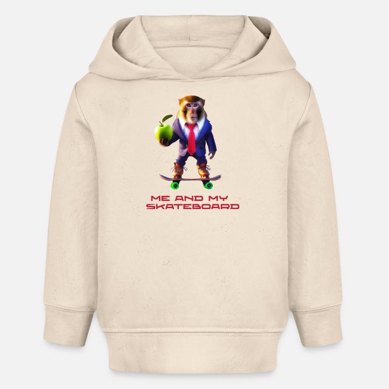 Singe amusant - Sweat à capuche bébé bio Stanley/Stella - écru doux