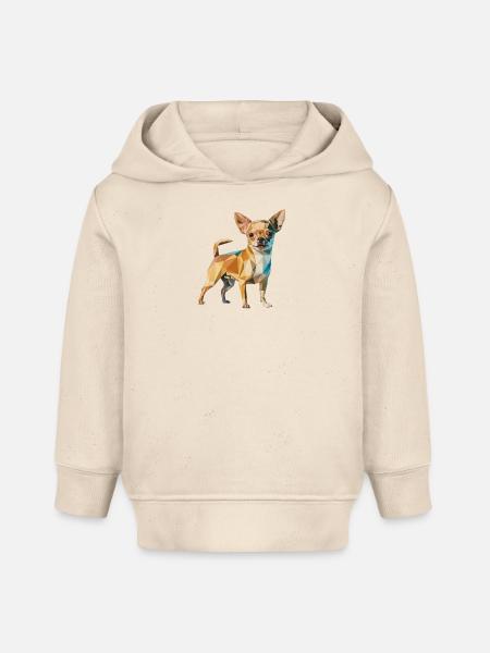 Chihuahua - Cooles Low-Poly-Logo - Baby Organic Hoodie Baby Cruiser von Stanley/Stella - Natur