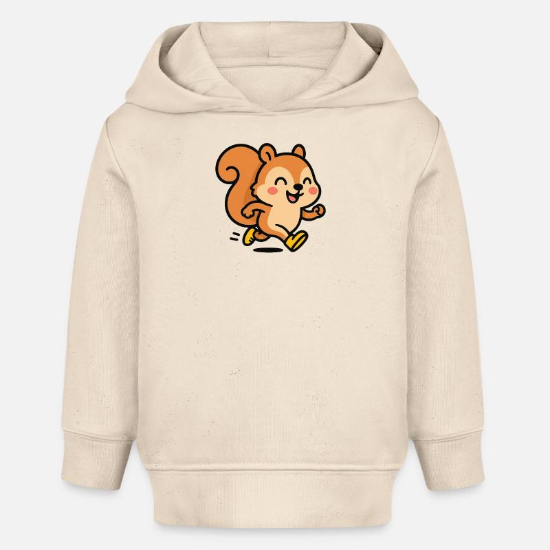 Écureuil heureux en cavale - Sweat à capuche bébé bio Stanley/Stella - écru doux