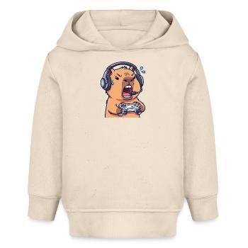 Capybara Gamer Edgy - Video Game Humor T-Shirt - Baby Organic Hoodie by Stanley/Stella - soft Ecru - Front