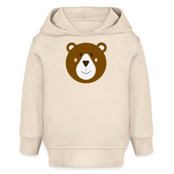 T-shirt bébé ours brun - Sweat à capuche bébé bio Stanley/Stella - écru doux - Devant
