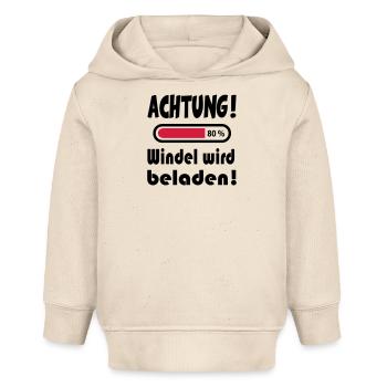 Dictons de cadeau d'anniversaire de bébé couche chargée - Sweat à capuche bébé bio Stanley/Stella - écru doux - Devant