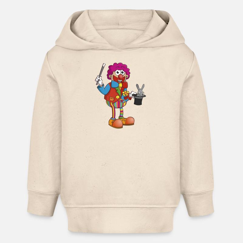 Le clown évoque le lapin hors du haut-de-forme. - Sweat à capuche bébé bio Stanley/Stella - écru doux