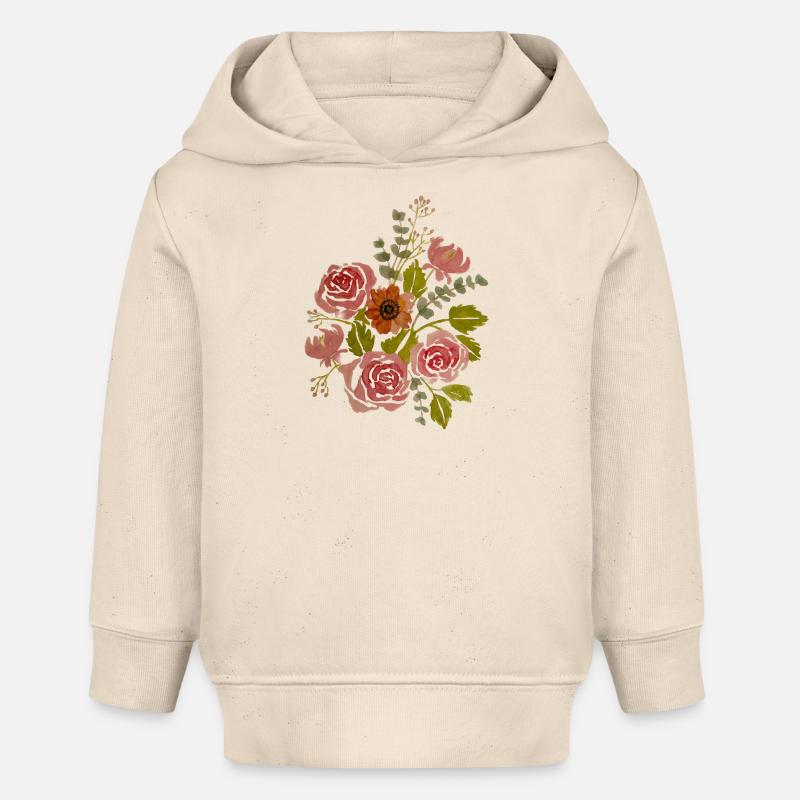 Bouquet de fleurs - Sweat à capuche bébé bio Stanley/Stella - écru doux