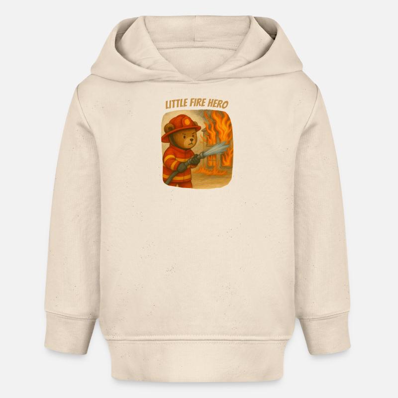 Petit pompier - Sweat à capuche bébé bio Stanley/Stella - écru doux