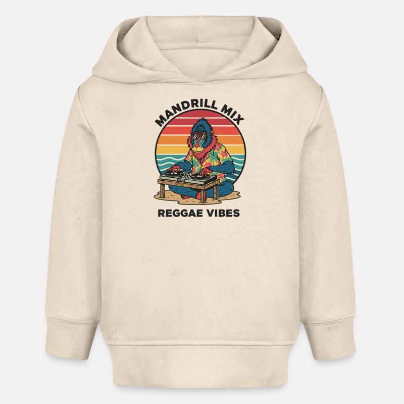 Mandrill DJ Reggae Vibes Rétro - Sweat à capuche bébé bio Stanley/Stella - écru doux
