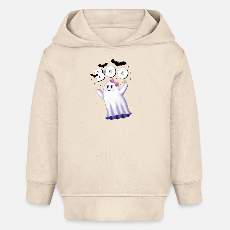 Fantôme d’Halloween. Hou - Sweat à capuche bébé bio Stanley/Stella - écru doux