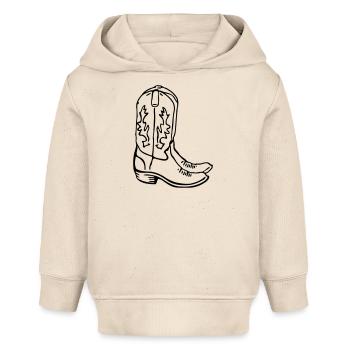 Cowboy Boots - Baby Organic Hoodie by Stanley/Stella - soft Ecru - Front