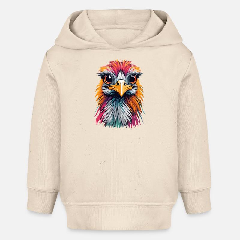 Autruche - Sweat à capuche bébé bio Stanley/Stella - écru doux