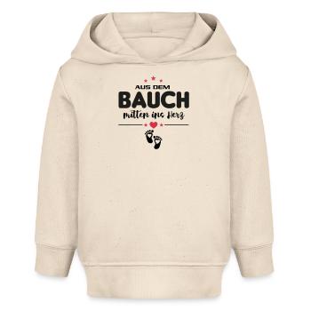 Aus dem Bauch ins Herz Baby Sprüche - Baby Organic Hoodie Baby Cruiser von Stanley/Stella - Natur - Vorne
