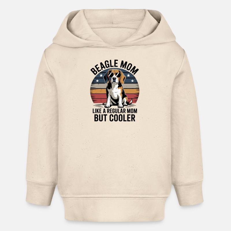 Maman Beagle comme une maman normale mais plus cool - Sweat à capuche bébé bio Stanley/Stella - écru doux