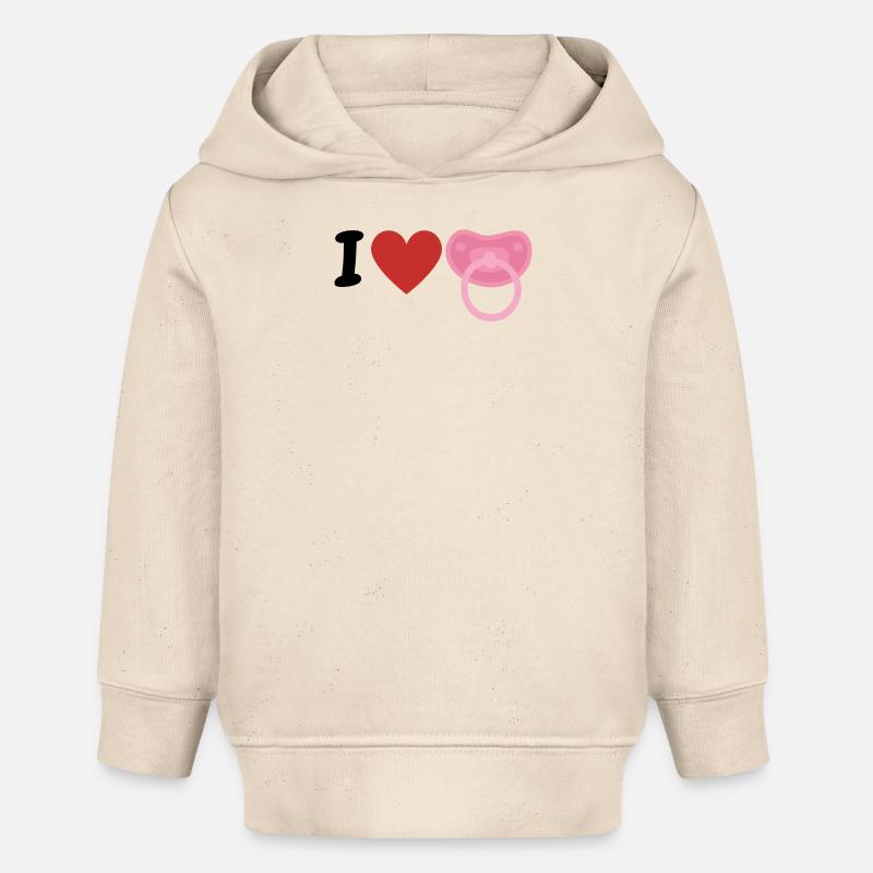 J’adore les sucettes - Sweat à capuche bébé bio Stanley/Stella - écru doux