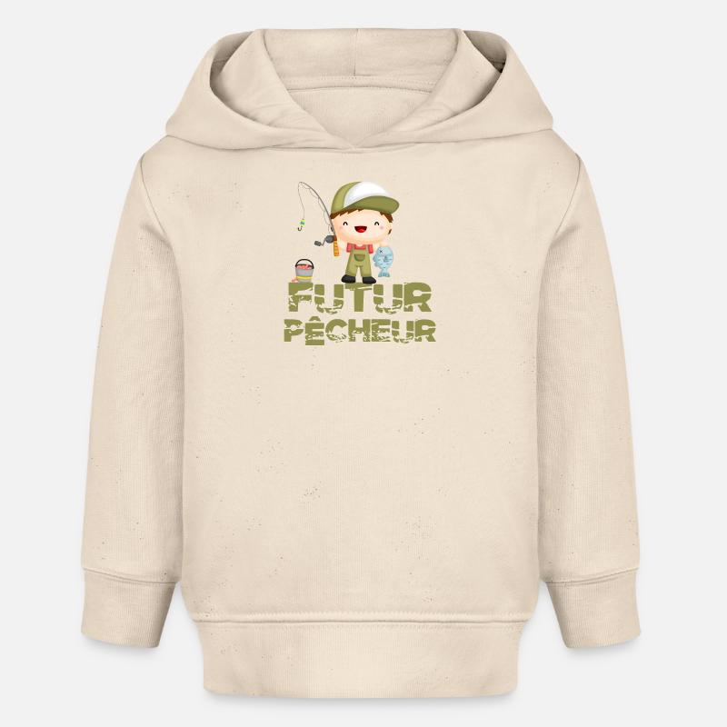 futur pêcheur enfant pêche - Sweat à capuche bébé bio Stanley/Stella - écru doux