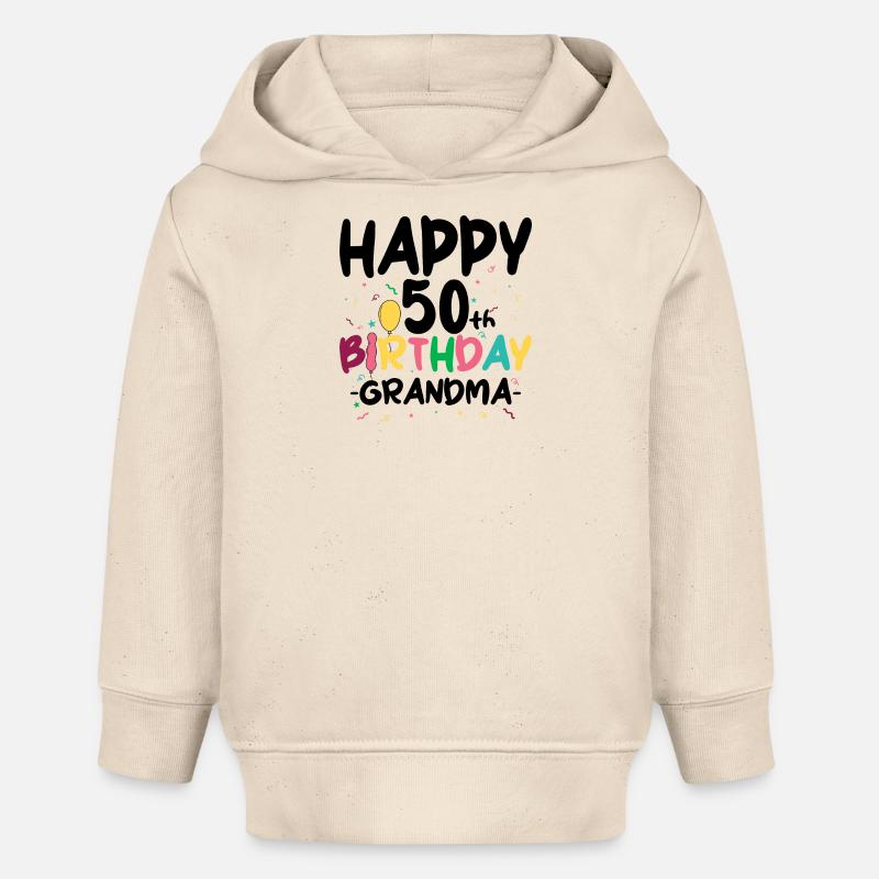 Lettres d’anniversaire - Sweat à capuche bébé bio Stanley/Stella - écru doux