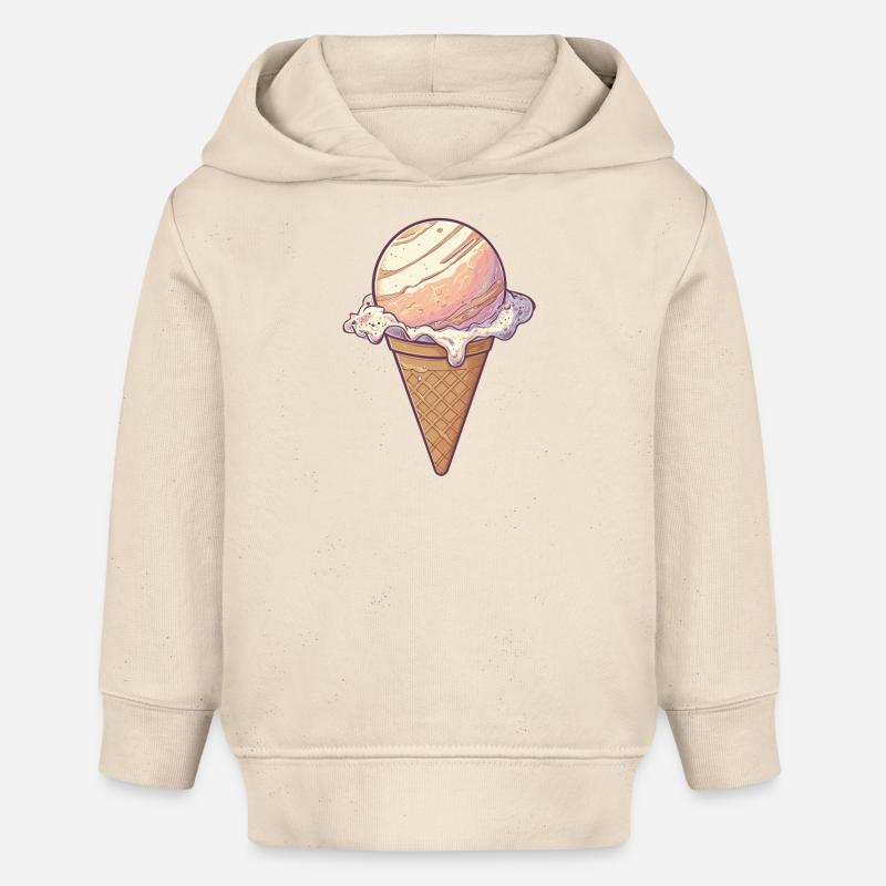Planète de glace Jupiter - Sweat à capuche bébé bio Stanley/Stella - écru doux
