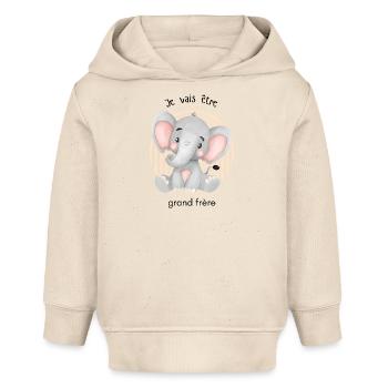 Ich werde großer Bruder sein - Bald großer Bruder - Baby Organic Hoodie Baby Cruiser von Stanley/Stella - Natur - Vorne