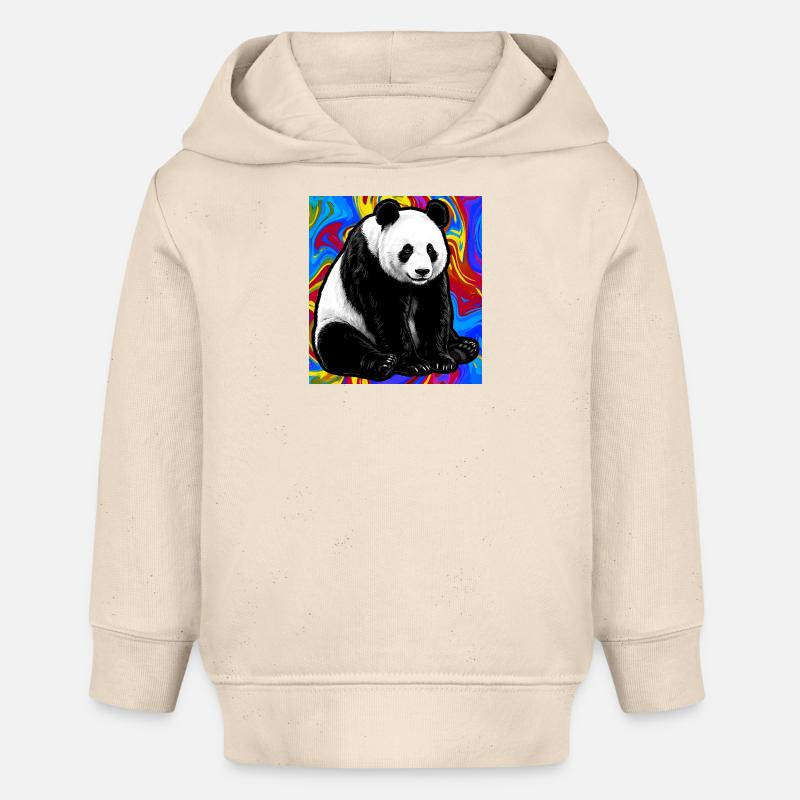 panda - Sweat à capuche bébé bio Stanley/Stella - écru doux