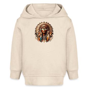 Amérindien Peau rouge d’Amérique - Sweat à capuche bébé bio Stanley/Stella - écru doux - Devant