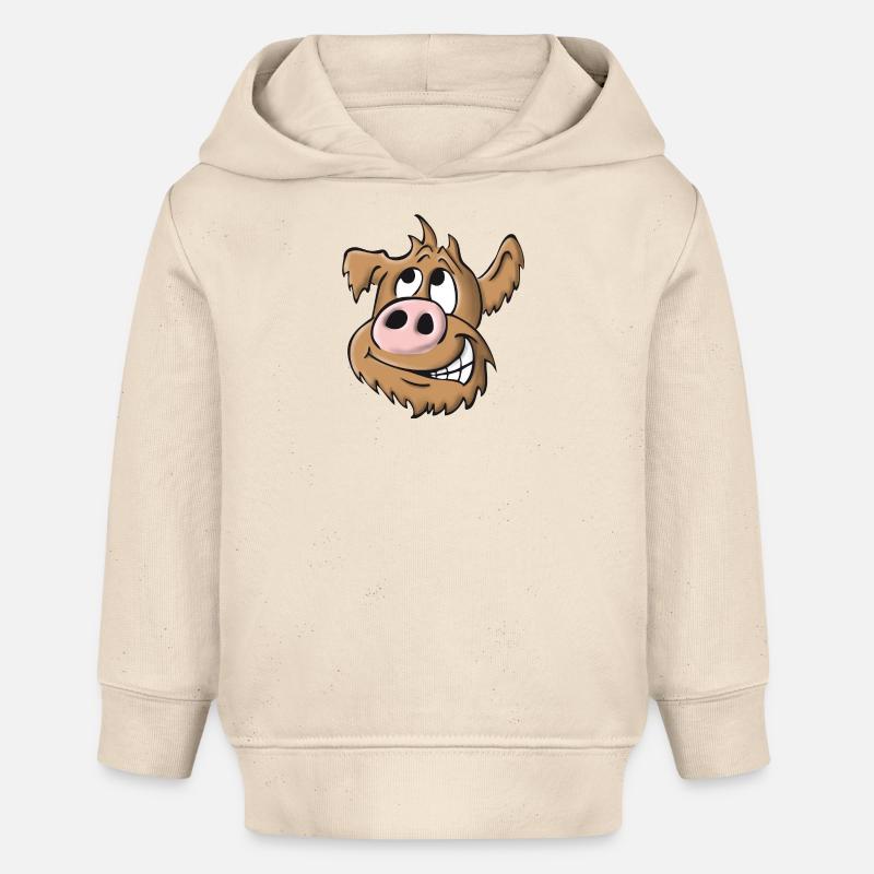Cochon chien coquin - Sweat à capuche bébé bio Stanley/Stella - écru doux