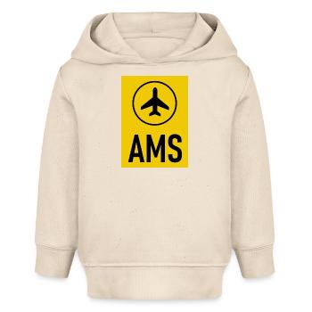 Aéroport d’Amsterdam - Sweat à capuche bébé bio Stanley/Stella - écru doux - Devant
