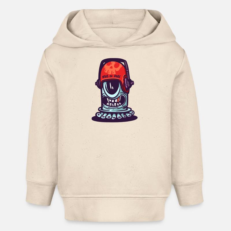 Casque Spatial Crâne - Sweat à capuche bébé bio Stanley/Stella - écru doux