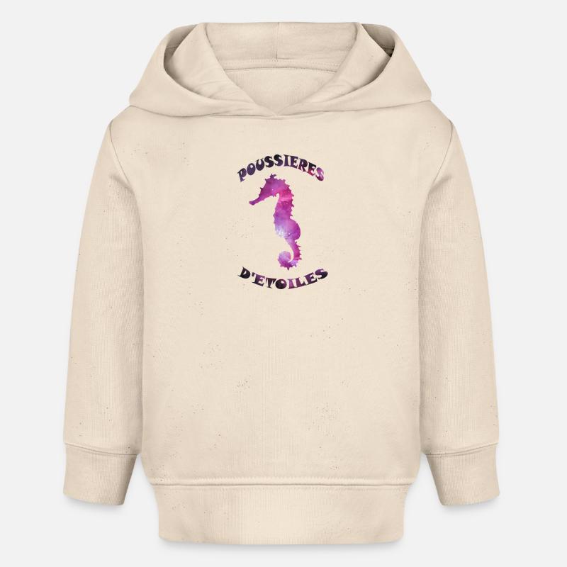 hyppocampe - Sweat à capuche bébé bio Stanley/Stella - écru doux