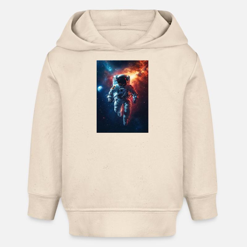 Astronaute 5 - Sweat à capuche bébé bio Stanley/Stella - écru doux