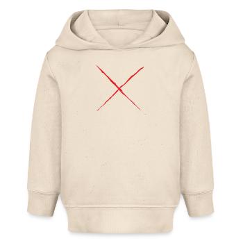 Rouge X - Croix de Saint-André Style Grunge rouge - Sweat à capuche bébé bio Stanley/Stella - écru doux - Devant