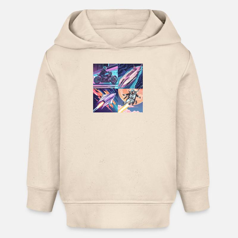 L’avenir dans l’espace - Sweat à capuche bébé bio Stanley/Stella - écru doux