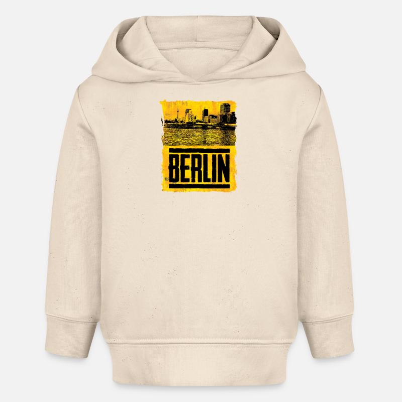 La ligne d’horizon de Berlin dans un style rétro - Sweat à capuche bébé bio Stanley/Stella - écru doux