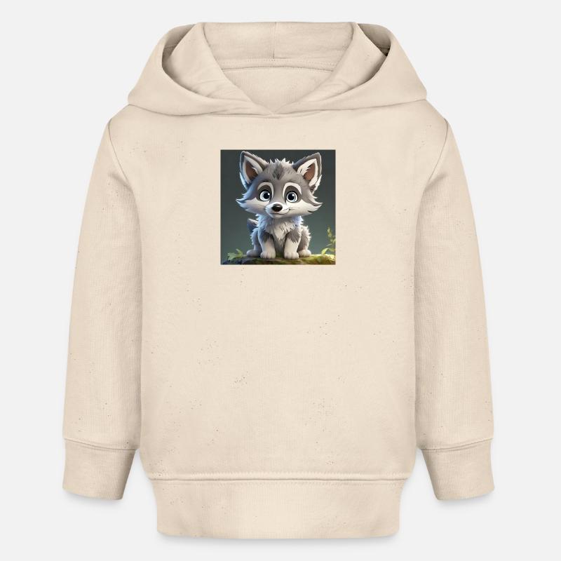 Bébé loup mignon - Sweat à capuche bébé bio Stanley/Stella - écru doux