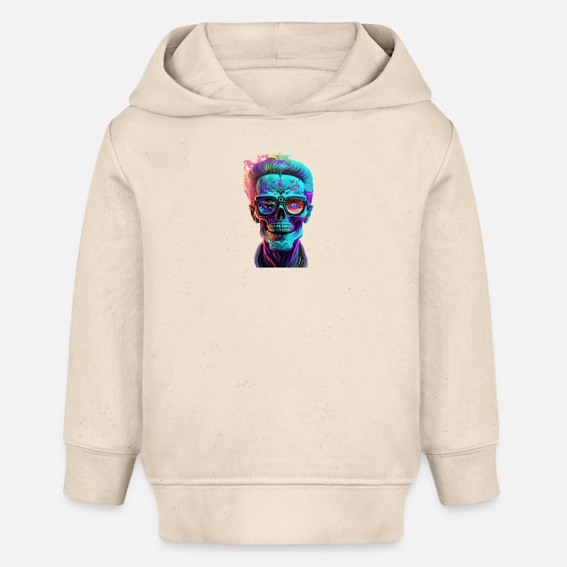 crâne coloré - Sweat à capuche bébé bio Stanley/Stella - écru doux