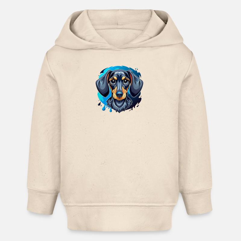 teckel - Sweat à capuche bébé bio Stanley/Stella - écru doux