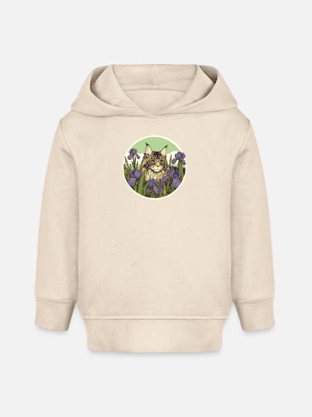 Braun getigerte Katze Iris - Baby Organic Hoodie Baby Cruiser von Stanley/Stella - Natur