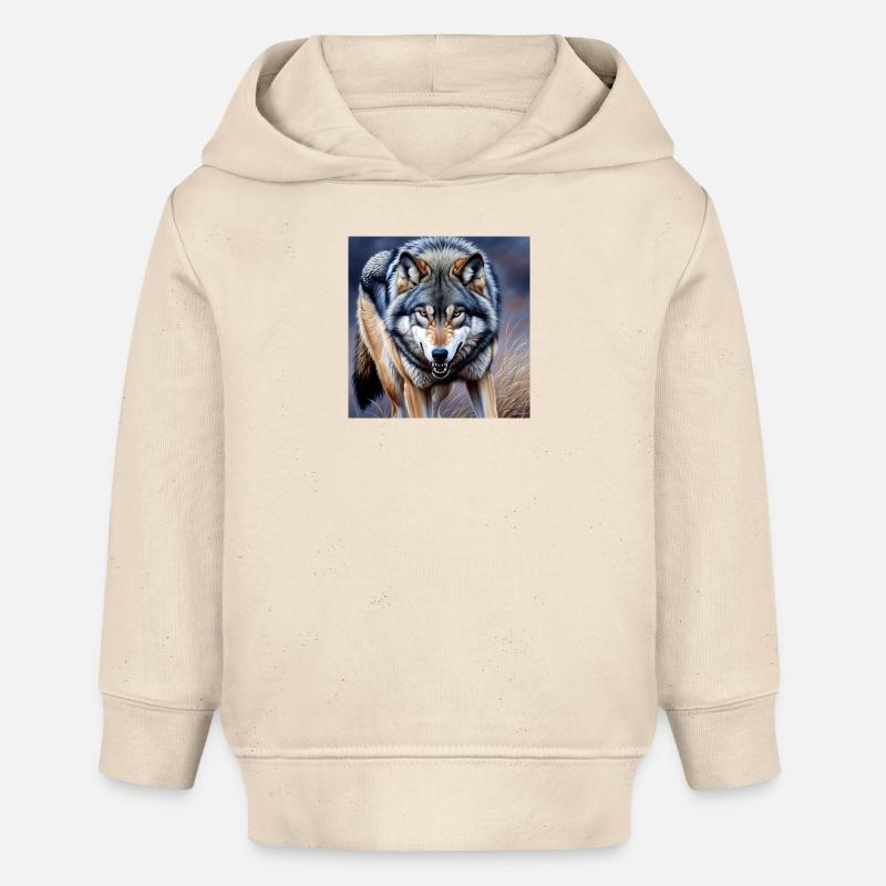 Loup - Sweat à capuche bébé bio Stanley/Stella - écru doux