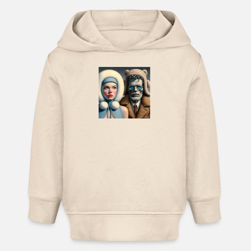 froid! - Sweat à capuche bébé bio Stanley/Stella - écru doux